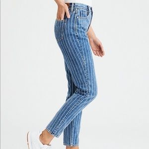 American Eagle Striped Mom Jeans